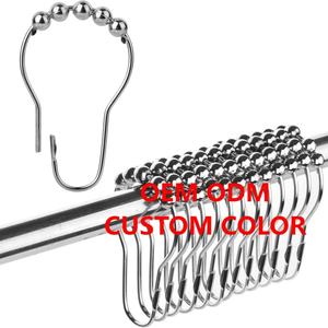 Stainless Steel <b>Shower</b> Curtain Hook 12pcs Curtain Hooks Metal <b>Shower</b> Curtain Splash Clip - Product Image 1