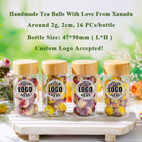 16 boules de fleurs de chrysanthème en fleurs de 2g, en bouteille, coffret cadeau, logo personnalisé, magnifique mélange artisanal de thé chinois à la rose, au jasmin et au lys
