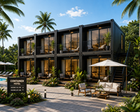 Casa Contenedor Desmontable y Portátil de 10 pies, 20 pies, 40 pies, Casa Modular de Lujo Prefabricada, Casas Contenedor en Paquete Plano