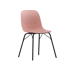 بيع بالجملة قاعدة فولاذية تجارية مزدوجة قابلة للتكديس ، كرسي طعام PP سريع التجميع للمطعم ، أثاث مقهى بيسترو - Product Image 2