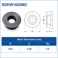 Plaquettes de fraisage en carbure RDKW1605MO, revêtement CVD, insert rond compatible R200 16 pour machine de fraisage CNC en acier, vente en gros d'usine OEM