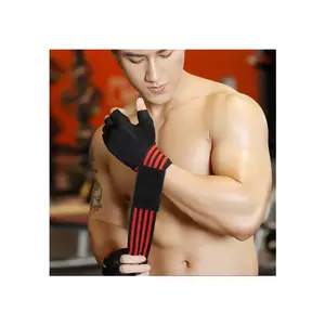 Half Finger Anti Slip atmungsaktive Träger Fitness Fitness verstellbare Sport Cross Trainings handschuhe mit Handgelenks tütze