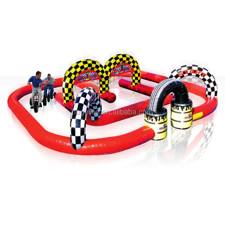 Inflable barato ir kart carrera inflable pista de karting juego