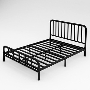 Wrought Iron <b>Double</b> <b>Bed</b> 1.8m Modern Minimalist Frame Stable Metal <b>Bed</b> For Adults And Elderly - Product Image 1