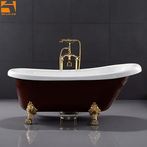 Upc בסגנון וינטג lucite clawfoot אקרילי clawfoot באמבט קלאסי עיצוב אמבטיה אדום קלאסי עבור חדר אמבטיה - Product Image 1