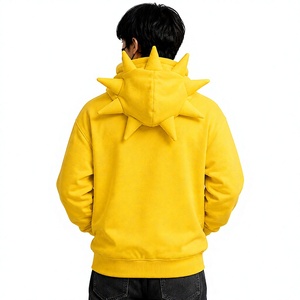 Premium Black Spiked Orange Hoodie <b>Jacket</b> <b>Gothic</b> Punk Zip Up All Season Hoodie Custom 3D Spike Hood Sweatshirt for Men & Women - Product Image 4