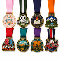 Médailles personnalisées en or pour les finisseurs de marathon 5K/10K, course à pied/natation/football/triathlon/cyclisme, fabricant de médailles métalliques pour récompenses de courses