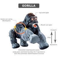 Juguete de cocodrilo de plástico simulado para niños, modelo de gorila para gatear, animales con control remoto y luz de sonido