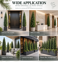 Arbre de cyprès artificiel en gros, fausse plante de cèdre, topiaire multi-troncs, plantes vertes persistantes pour intérieur et extérieur, fournitures pour hôtels et bureaux