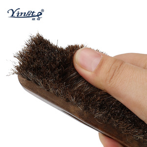 Yinste Curved <b>Shoe</b> Brush Solid Wood Horse Hair <b>Soft</b> Bristles For <b>Shoe</b> Care - Product Image 4