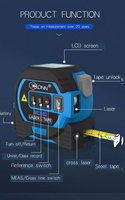 Télémètre Laser Infrarouge Portable 3 en 1, Mesure de Distance 40M avec Contrôle de Rétraction, Ligne Croisée Verticale, ABS/Aluminium