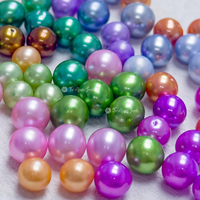 Perles de culture d'eau douce naturelles teintées Muses Jewels, best-seller, de 6 mm à 8 mm, rondes, de bonne qualité, lisses, pierres précieuses, Perlas De Agua Dulce
