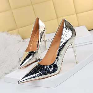 Womens <b>Black</b> Pattern <b>Pumps</b> Pointed Toe Stiletto High Heels on Formal Shoes for Office Party Wedding Comfort Insole - Product Image 2
