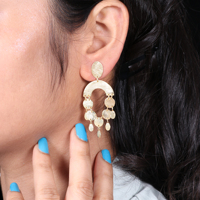 Boucles d'oreilles pendantes tendance et mignonnes en argent sterling 925 plaqué or 18 carats pour femmes et filles, design unique