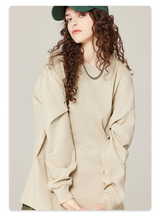 Áo thun tay dài chất liệu cotton 100%, dày dặn 300 GSM, kiểu dáng unisex, tay bo gân, mã MT2512 Ins& Best Sellers - Product Image 6