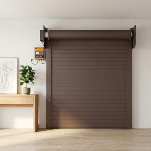 Porte de garage sectionnelle isolée en aluminium <span class=keywords><strong>gris</strong></span> <span class=keywords><strong>anthracite</strong></span> RAL <span class=keywords><strong>7016</strong></span> avec porte à battant pour villa, certifiée CE, sur mesure - Product Image 5