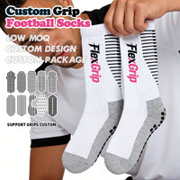 Chaussettes de football FlexGrip personnalisées avec grip en silicone antidérapant, logo et design de semelle personnalisés pour hommes et jeunes