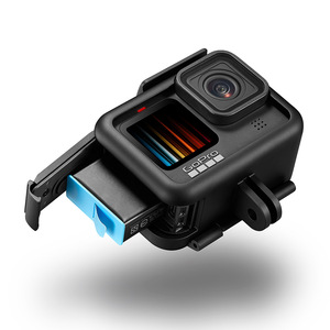 Soporte de fijación anticaída, marco protector de puerta lateral de plástico <span class=keywords><strong>con</strong></span> cubierta de lente de silicona para Gopro Hero 11/10/9 - Product Image 3