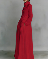 Nouveaux produits : Robe de soirée longue brodée, style A-line, col montant, modeste, froncée, en tissu naturel et écologique