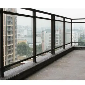 工厂定制尺寸10毫米有色墙面钢化玻璃扶手栏杆玻璃无框钢化栏杆建筑玻璃