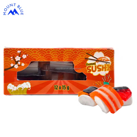 Offre Spéciale Juicy Tangy Yummy Coloré Vibrant Fruité Squishy Haute Qualité Cube Forme Chewy Gummy Box Snack Mount Bleu