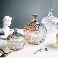 Pot de conservation alimentaire en verre transparent rond pressé à la machine, style français, écologique, fait main, avec couvercle amovible pour usage domestique