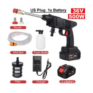 Pistolet de lavage de voiture portable sans fil haute pression avec batterie rechargeable 36V et générateur de mousse - Product Image 3