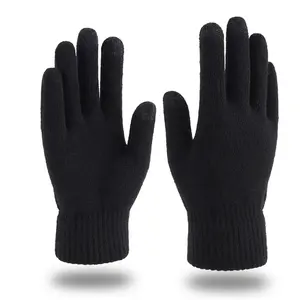 Mitaines d'hiver personnalisées en tricot jacquard de haute qualité pour l'extérieur, avec écran tactile magique, en fibre de carbone et acrylique, pour conducteur - Product Image 1