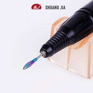 Đầu mài móng SHUANGJIA 4mm Flame <span class=keywords><strong>Bits</strong></span> 3/32 Rainbow Carbide, dụng cụ mài móng xoay, loại bỏ gel, phụ kiện máy khoan điện - Product Image 2