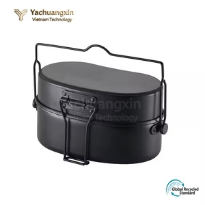 Aluminum Outdoor <b>Camping</b> Cookware Set with Stainless Steel Cover and Handle for Portable Use - Product Image 4