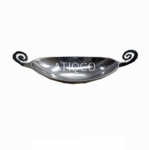 Plat à fruits et bonbons en aluminium moulé au sable indien, avec poignées, finition poli miroir, décoration de table, artisanat domestique, design moderne, décoration intérieure - Product Image 2