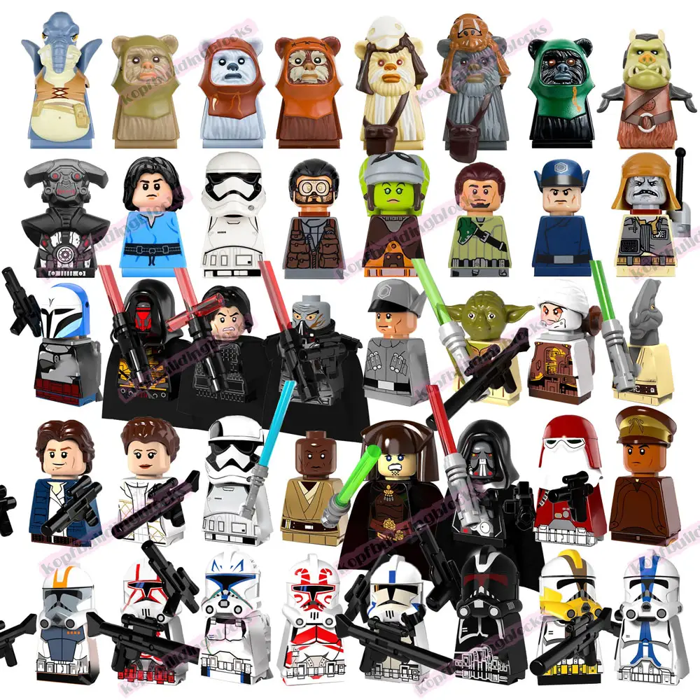 Película Space Wars Boba Jango Fett Storm Clone Trooper Darth Vader Mini ladrillos figura de bloques de construcción niños juguete de plástico