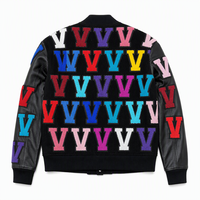 Veste de baseball en tissu de laine pour homme, style streetwear hip-hop, broderie chenille sur toute la surface, veste varsity, taille S-XXL, logo personnalisé
