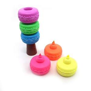 Ensemble de stylos surligneurs pour clients, six stylos multicolores de forme macaron, taille jumbo, pointe oblique, stylos YF PEN, boîte en carton pour le bureau - Product Image 5