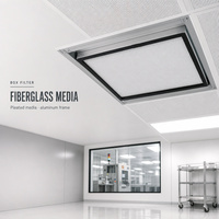 Filtre à air de type boîte avec cadre en aluminium et média plissé en fibre de verre pour unité de traitement d'air HVAC
