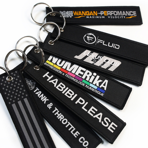 Porte-clés en tissu personnalisé avec logo double face, jet tag, avion, moto, lettres colorées, tissé, pour promotion - Product Image 4