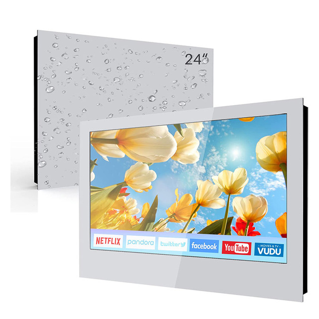 IP 65 Hotel Bathroom Electric Lighted Mirror TV Smart High-end Hotel Custom Waterproof TV  Frameless Mirror Screen TV