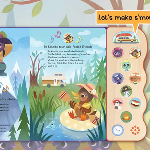 Libro Sonoro Interattivo a Tema Campeggio per Esterni, Libro Audio Educativo con Funzione Pressa e Riproduci per Bambini Piccoli e Neonati - Product Image 1