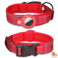 Colliers personnalisés en cuir PU pour chats et chiens, anti-perte, réfléchissants, réglables, écologiques, avec emplacement pour localisateur