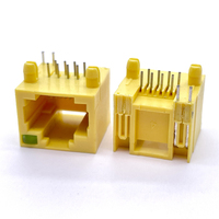 Conector Soulin de un solo puerto Gigabit 1000 Base-T magnético 8P8C RJ45 hembra con carcasa PBT UL94V-0 y PCB de bronce fosforado 125V