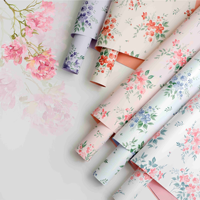 Papier d'emballage pour bouquet de fleurs Brahma, style miroir, printemps, floral, frais, blanc, carton recyclable, imprimé, pour fleuristes