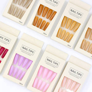 Bailarina arcoíris de cobertura completa para uñas, uñas artificiales, diseño de ataúd largo, prensa sobre puntas de uñas - Product Image 1