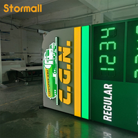 Letrero de Precio de Combustible LED con Control RF y Logotipo Personalizado, Tótem de Pie para Gasolinera
