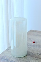 Vase cylindrique en verre soufflé à la main bleu pour fleurs fraîches, vase floral décoratif moderne pour la décoration de table à la maison