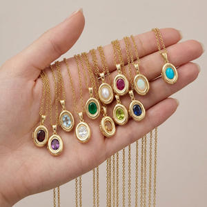 สร้อยคอเปิดได้ MECYLIFE เครื่องประดับทองแดงสไตล์พังก์ จี้หินประจำเดือนเกิด ของขวัญวันหยุดสุดเก๋ สร้างสรรค์ได้ตามต้องการ - Product Image 1