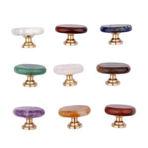 2026 tranches d'agate brésilienne pierres précieuses bouton de porte d'armoire teint pierre de palmier colorée pour la décoration de la maison - Product Image 2
