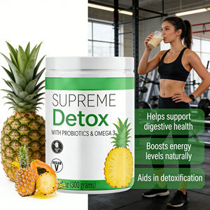 Polvo Desintoxicante Probiótico <span class=keywords><strong>Omega</strong></span> <span class=keywords><strong>3</strong></span> Vegano Sin Gluten Sabor Piña Suplemento Natural para la Desintoxicación - Product Image 2