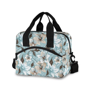 Nouveautés : Sac isotherme réutilisable pour l'école, le bureau, les pique-niques, imprimé de fleurs, personnalisé, sac à lunch isotherme anti-fuite pour femmes - Product Image 2