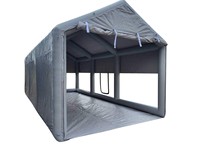 Garage gonflable PVC, noir/clair avec souffleur d'air, tente de garage gonflable mobile pour l'entretien de la voiture, bâche de voiture gonflable pour l'extérieur