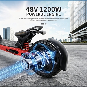 สกู๊ตเตอร์สองล้อ 48V 13Ah 45กม./ชม. 750W พับได้ กันน้ำ แบตเตอรี่ลิเธียม โครงอะลูมิเนียม ระบบกันสะเทือนเต็มรูปแบบ ระยะทางไกล ผลิตจากโรงงาน - Product Image 2
